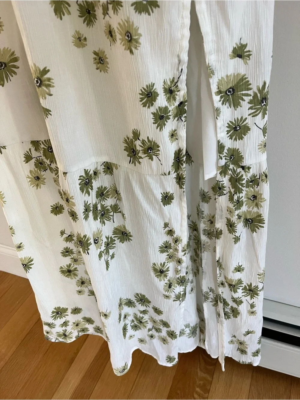 Abercrombie White Green Floral Maxi Dress SMALL TALL